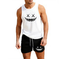 Men's Summer 2 Piece Beach Shorts and Vest Set European Size Casual Trendy Sportswear for Outdoor Running Training
