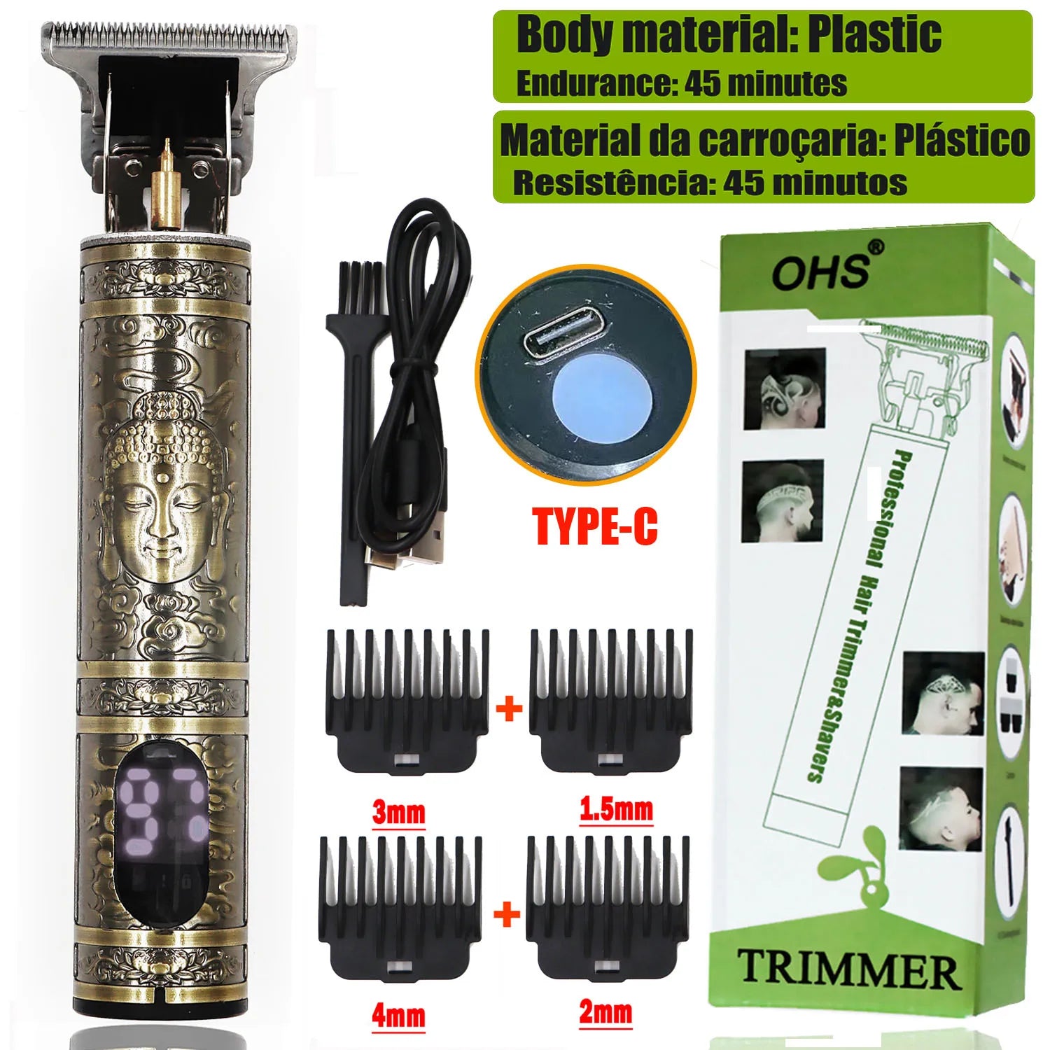 Hot Sale Vintage T9 Electric Cordless Hair Cutting Machine Professional Hair Barber Trimmer For Men Clipper Shaver Beard Lighter