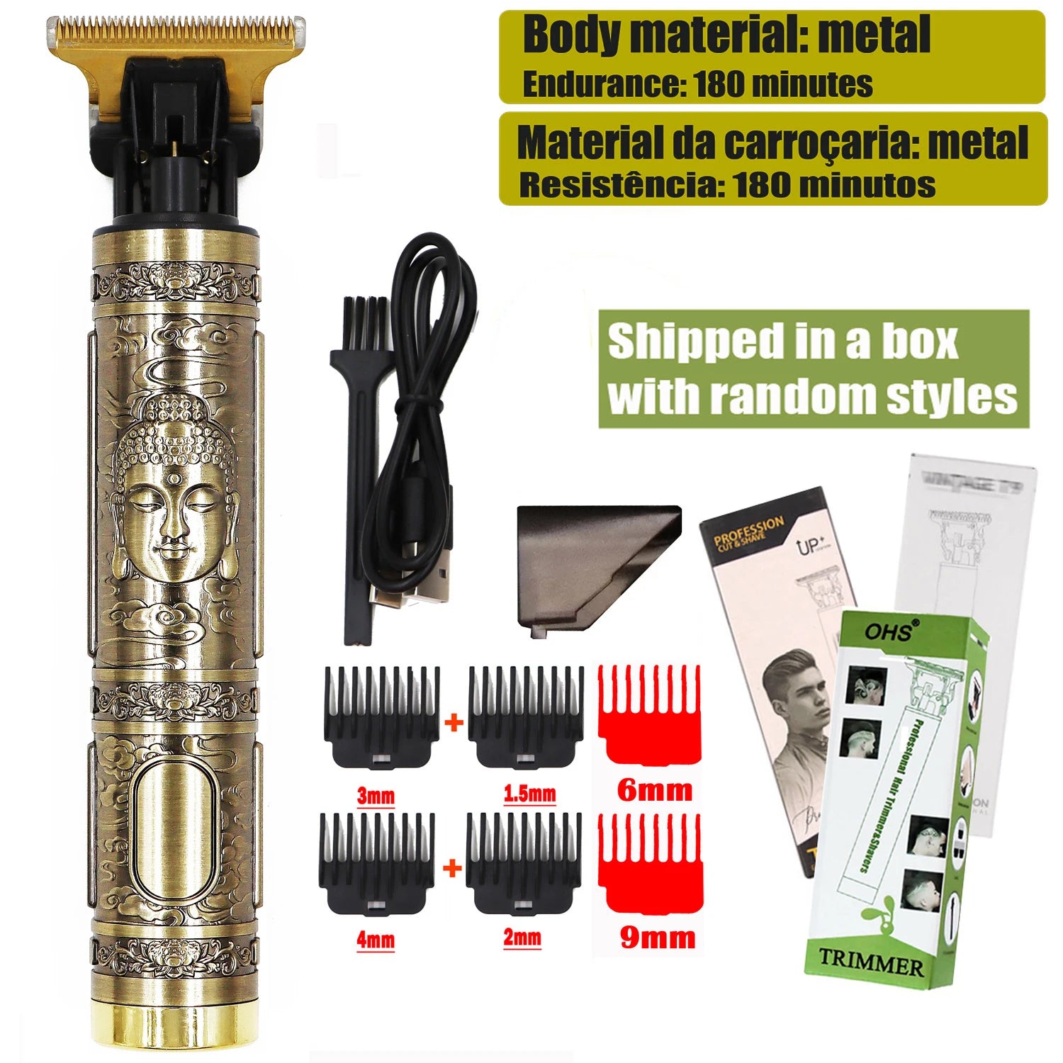 Hot Sale Vintage T9 Electric Cordless Hair Cutting Machine Professional Hair Barber Trimmer For Men Clipper Shaver Beard Lighter