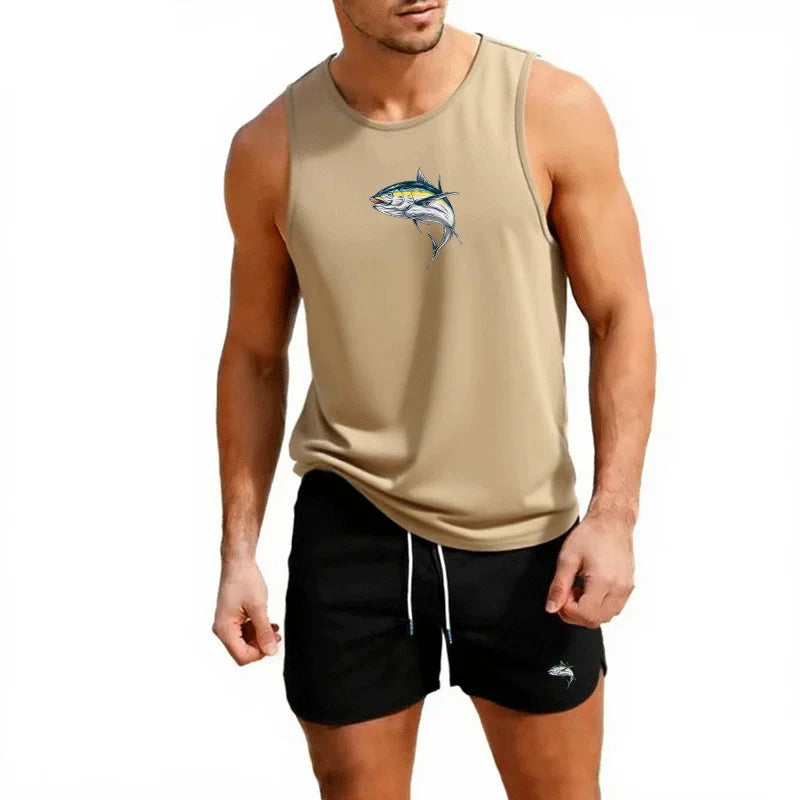 This men’s short-sleeve suit set blends casual comfort with modern style.  fabric a sharp, neat look.