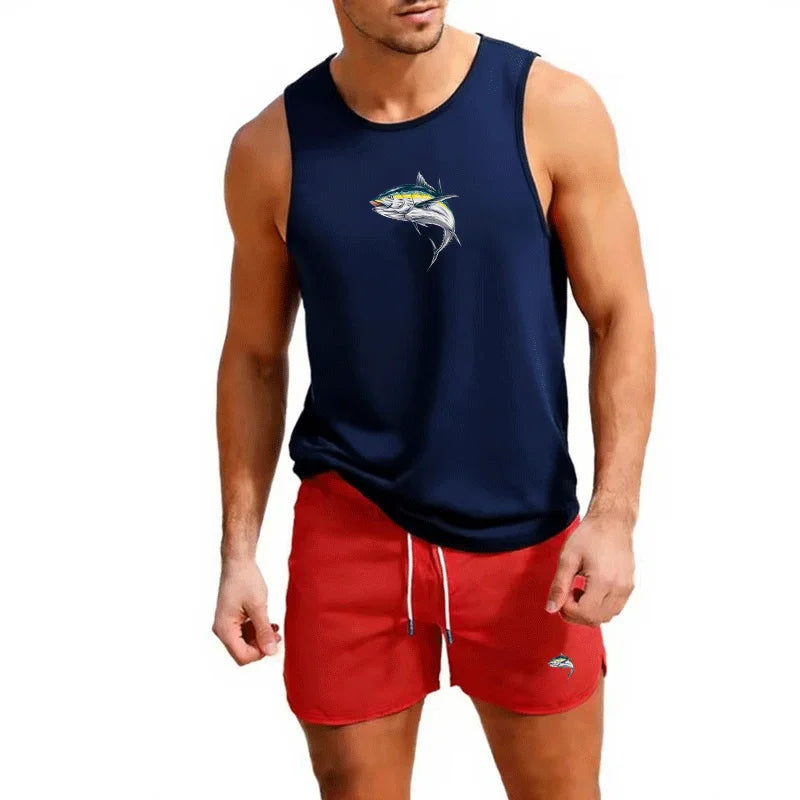 This men’s short-sleeve suit set blends casual comfort with modern style.  fabric a sharp, neat look.